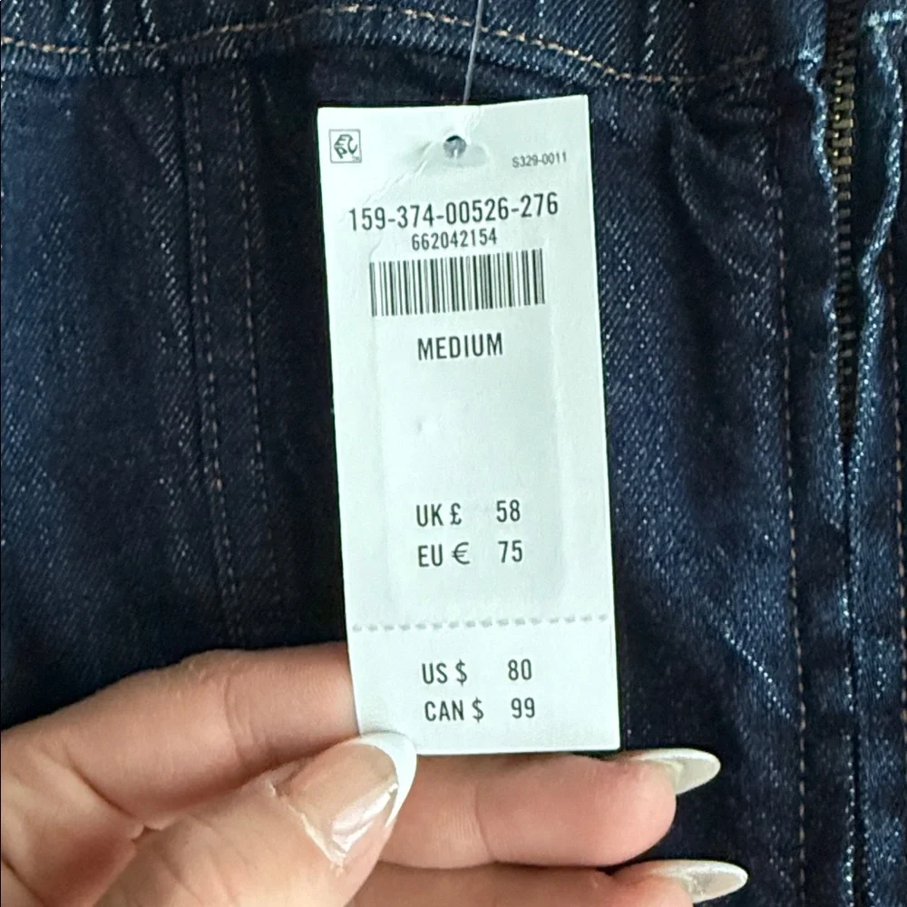 Classic Dark Blue Button-Front Denim Skirt- Abercrombie BRAND NWT - Picture 4 of 7